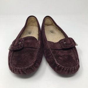 UGG 1681 Brown Suede Moccasin Sheepskin Slippers